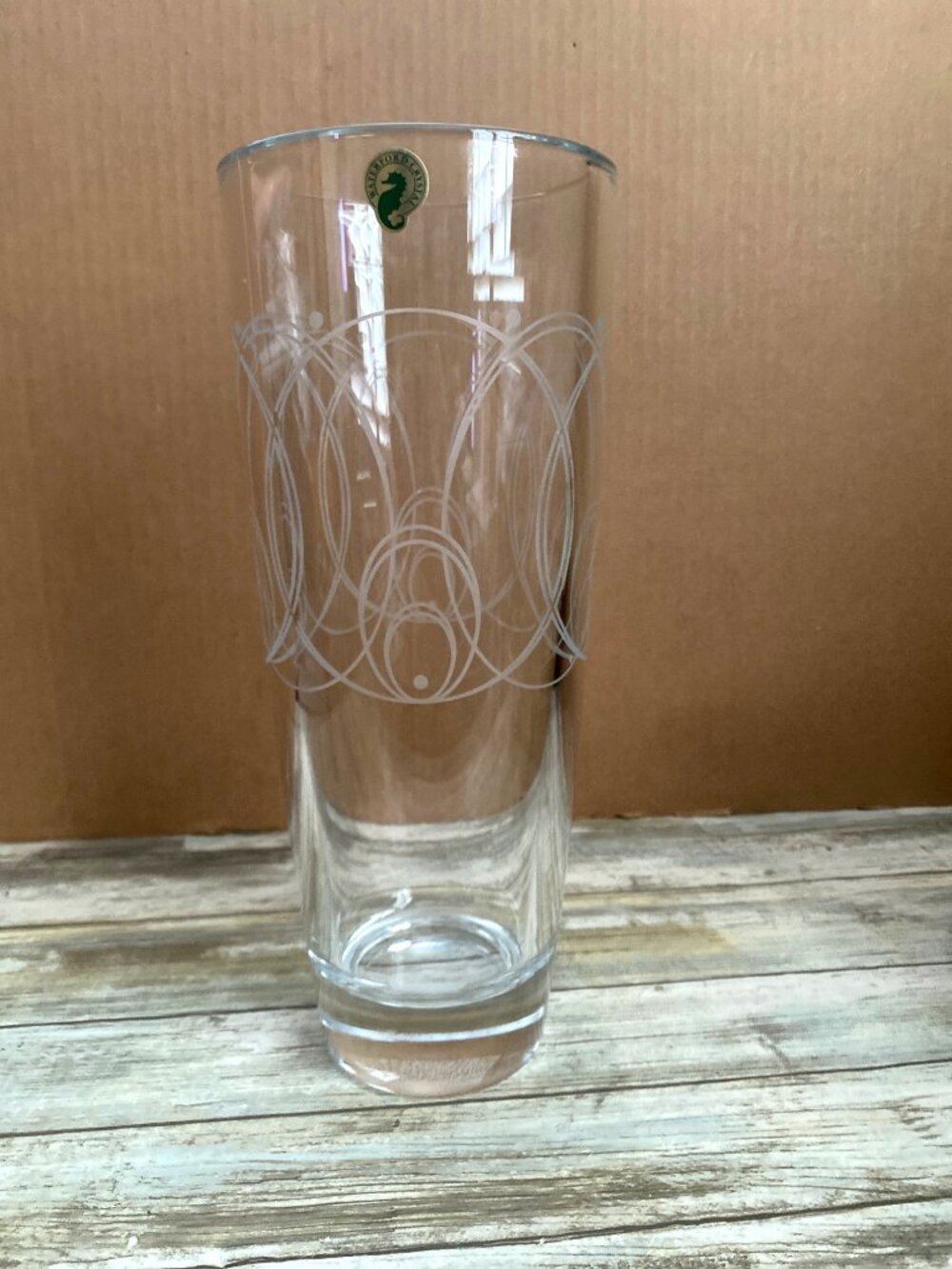 Waterford Crystal Ballet Icing Etched Swirl Vase 12" Pre-owned - Picture 3 of 10